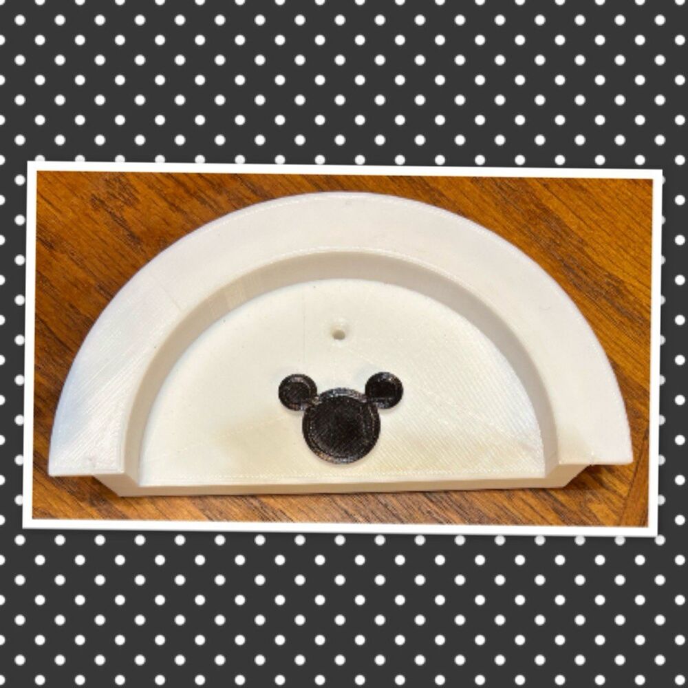 3D-Printed White/Black Mickey Mouse Ear Wall Display
